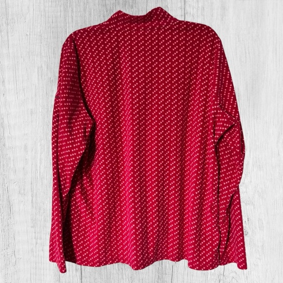 L.L. Bean Pink Birdseye Print Fleece Jacket Size XL Sweater 1/4 Zip Pullover Top - Picture 10 of 10